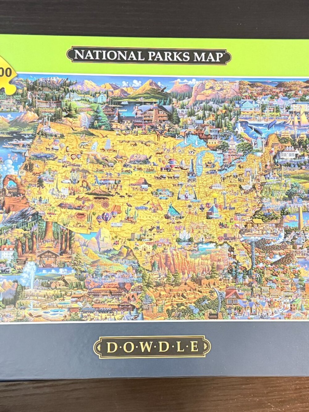 Buffalo Games-Eric Dowdle- ''National Parks Map''-2000 Piece Jigsaw Puzzle--Used
